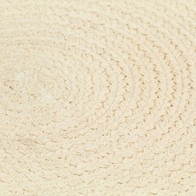 Individuais de mesa 4 pcs em algodão liso 38 cm redondo natural