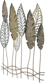 DECORAÇÃO DE PAREDE FOGLIE -C- 75X2,5X87 CM DOURADO E PRATEADO