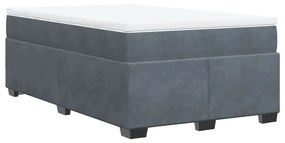 Cama boxspring com colchão 120x190 cm veludo cinzento-escuro