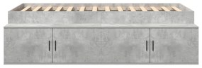 Estrutura de Cama com Armazenamento Cinza Concreto 90x190 cm