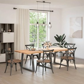 Pés para mesa de jantar em V, 3 peças, antracite, 90x (72-73,3) cm, aç
