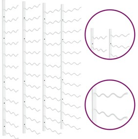 Garrafeira de parede para 36 garrafas 2 pcs ferro branco