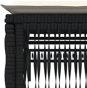 Espreguiçadeiras com almofadões 2 pcs vime PE preto
