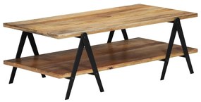 Mesa de centro em madeira de mangueira maciça 115x60x40 cm