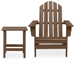 Cadeira de jardim Adirondack com mesa madeira de abeto castanho