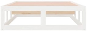Estrutura de cama branco 100x200 cm madeira maciça