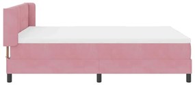 Cama Box com Colchão Rosa 160x200 cm Veludo