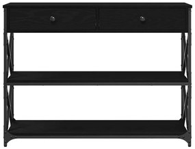 Mesa de Consola vidaXL Preto Carvalho 100x28x75 cm Madeiras Reformadas