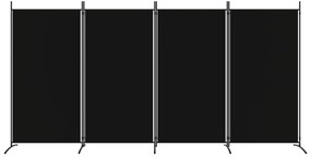 Divisória de quarto com 4 painéis 346x180 cm tecido preto