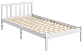 HOMCOM Estrutura de Cama de Madeira Estrado de Cama de Solteiro para C