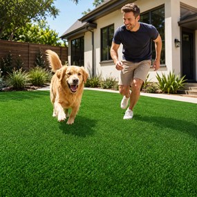 Rolo de Relva Artificial 5x1 m (5 m²) para Interior e Exterior Altura do pelo: 20 mm, Aspeto Realista, Verde