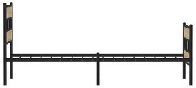 Estrutura de cama sem colchão 107x203 cm metal carvalho sonoma