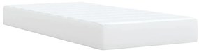 Cama com molas/colchão 80x200 cm couro artificial branco