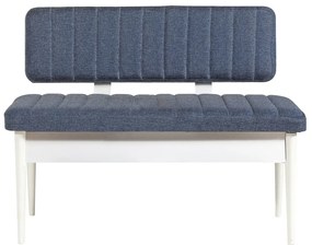 Conjunto Mesa de Jantar Extensível e Cadeiras Vina – Branco e Azul Esc