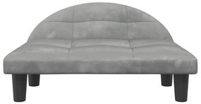 Cama para cães 70x52x30 cm veludo cinzento-claro