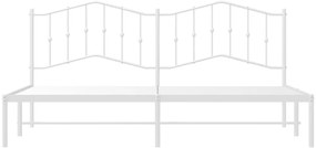 Estrutura de cama com cabeceira 200x200 cm metal branco