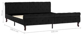 Estrutura de cama 180x200 cm veludo preto