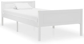 vidaXL Estrutura de cama 100x200 cm madeira pinho maciço branco