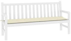 Almofadão p/ banco de jardim 180x50x3 cm tecido oxford creme