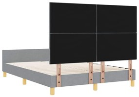 Estrutura de Cama vidaXL Cinza-claro 160x200 cm Tecido