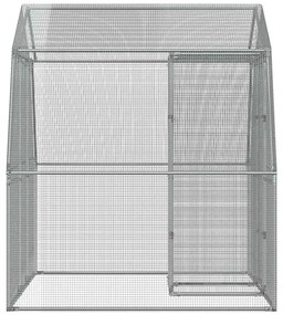 Gaiola para pássaros com porta aço galvanizado prateado
