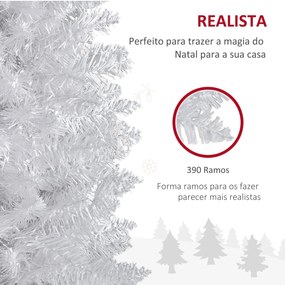 HOMCOM Árvore de Natal Artificial 180cm Ignífugo com 390 Ramos de PVC