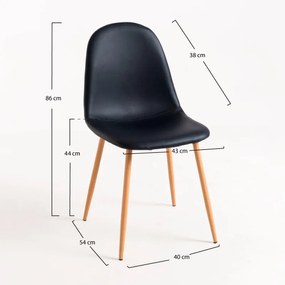 Cadeira Teok Couro Sintético - Preto