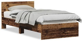 Estrutura de Cama Sem Colchão com Cabeceira Madeira Velha 90x190 cm