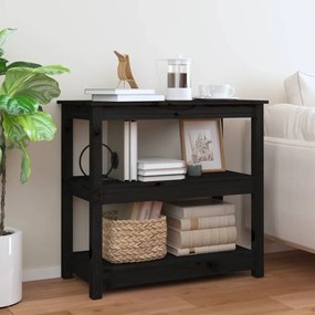 vidaXL Mesa consola 80x40x74 cm madeira de pinho maciça preto