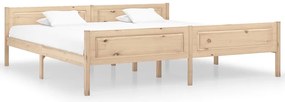 Estrutura de cama 200x200 cm madeira de pinho maciça