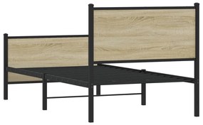 Estrutura de cama sem colchão 90x190 cm metal carvalho sonoma