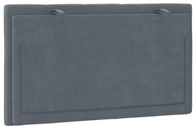Almofadão de cabeceira 80 cm veludo cinzento-escuro