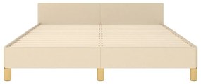 Estrutura de cama sem colchão 140x190 cm tecido cor creme