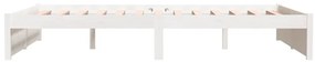 Estrutura de cama 140x190 cm madeira maciça branco