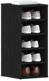 Armário de Sapatos vidaXL 2 pcs Preto Carvalho 32x35x70 cm Madeira de