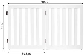 Portão de segurança para cães com 89 cm de altura e 4 painéis, madeira dobrável, branco