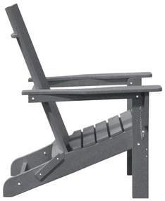 Cadeira Adirondack Dobrável Cinzento-claro 74,5x80,5x90 cm HDPE