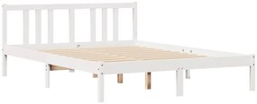 Cama sem colchão 150x200 cm madeira de pinho maciça branco