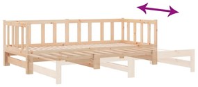 Sofá-cama de puxar 2x(80x200) cm madeira de pinho maciça
