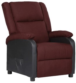 vidaXL Poltrona TV reclinável couro artificial/tecido roxo