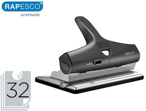 Furador Rapesco Alu 95 Negro Ajustável 2, 3 Y 4 Taladros Capacidade 32 Folhas