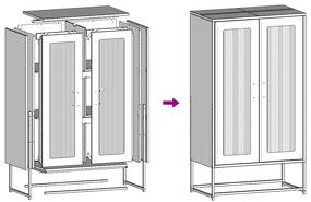 Aparador alto 68x39x123 cm aço branco