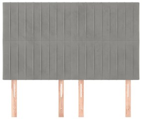 Cabeceira de cama 4 pcs veludo 72x5x78/88 cm cinzento-claro