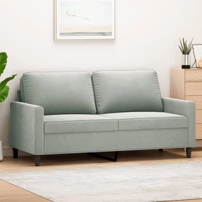 vidaXL Sofá de 2 lugares 140 cm veludo cinza-claro