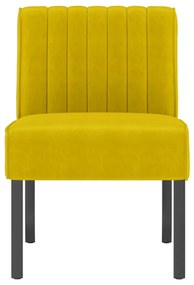 Cadeirão Mali em Veludo Amarelo - Design Nórdico