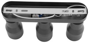 Foco de teto redondo Gunmetal GU10 50mm 3-luzes - Stanley