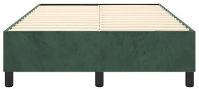 Estrutura de cama sem colchão 120x200 cm veludo verde-escuro