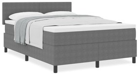 Cama Box Spring com Colchão Cinza 160x200 cm Tecido de Veludo