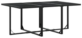 11 pcs conjunto de jantar p/ jardim c/ almofadões vime PE preto