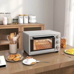 Mini Forno Elétrico 21L 1400W com Temporizador até 60min e Temperatura Ajustável até 230℃ 46x38,5x29 cm Prata